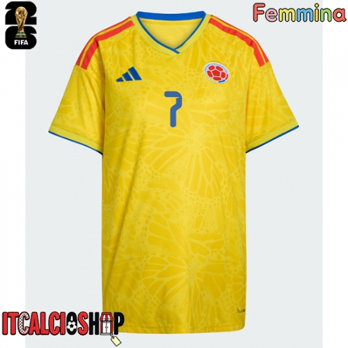 Colombia Luis Diaz #7 Prima Maglia Femmina Mondiali 2026 Manica Corta